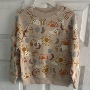 Little Sleepies-Play Beige Sweatshirt with Rainbow and Sun Pattern